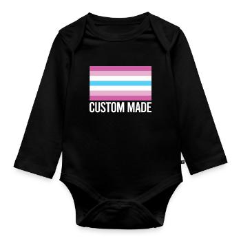 Femboy Flagge Geschenk - Baby Bio-Langarm-Body - Schwarz - Vorne