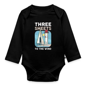 Three Sheets To The Wind Sailing Gift - Organic Longsleeve Baby Bodysuit - black - Front