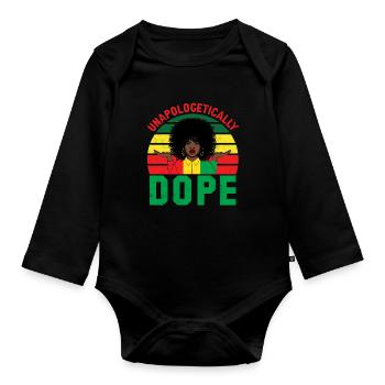 Black History Month Black History American - Baby Bio-Langarm-Body - Schwarz - Vorne