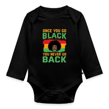 Black History Month Black History American - Baby Bio-Langarm-Body - Schwarz - Vorne