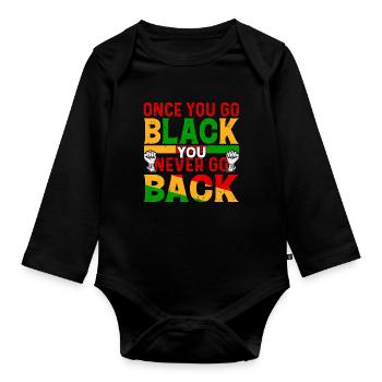 Black History Month Black History American - Baby Bio-Langarm-Body - Schwarz - Vorne