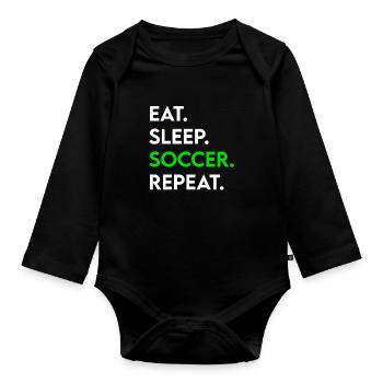 manger du sommeil soccer répéter - Body Bébé bio manches longues - noir - Devant