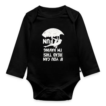 Fun Climbing Joke Bouldering - Organic Longsleeve Baby Bodysuit - black - Front