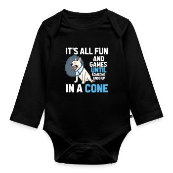 Veterinarian Dog Kegel Humor Veterinarian - Organic Longsleeve Baby Bodysuit - black - Front