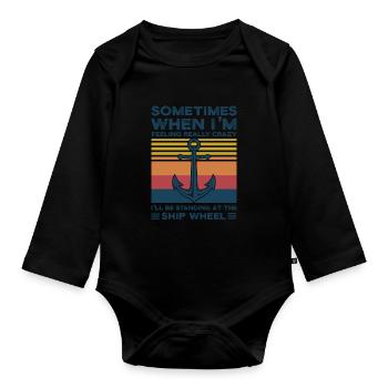Captain Captains Boating Gift - Organic Longsleeve Baby Bodysuit - black - Front