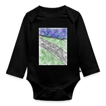 Straße am Meer - Baby Bio-Langarm-Body - Schwarz - Vorne