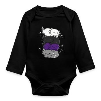 Drapeau bisexuel Axolotl Bunch Kawaii - Body Bébé bio manches longues - noir - Devant