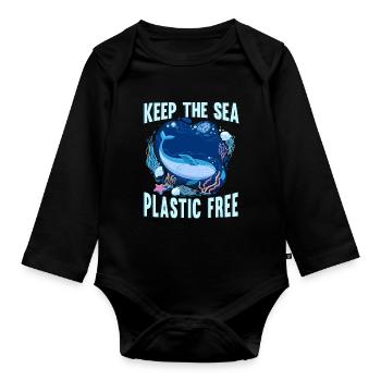 Sauvetage d’animaux Sea Earth Care sans plastique - Body Bébé bio manches longues - noir - Devant