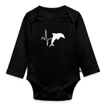 Battement de cœur de dauphin - Body Bébé bio manches longues - noir - Devant