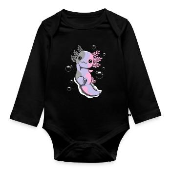 Cupiosexual Flag Axolotl Bunch Kawaii - Body Bébé bio manches longues - noir - Devant