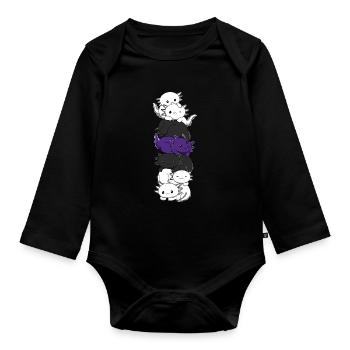 Drapeau bisexuel Axolotl Bunch Kawaii - Body Bébé bio manches longues - noir - Devant