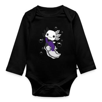 Drapeau bisexuel Axolotl Bunch Kawaii - Body Bébé bio manches longues - noir - Devant