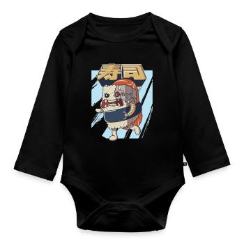 Cyborg Japanese Sushi Monster Cyber Punk Cyber - Baby Bio-Langarm-Body - Schwarz - Vorne