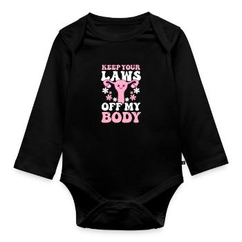 Roe v Wade Pro Choice Gardez vos lois hors de mon corps - Body Bébé bio manches longues - noir - Devant