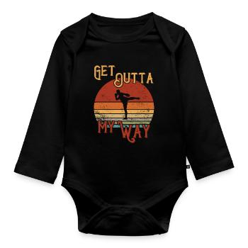 Get outta my Way / Kickboxen - Baby Bio-Langarm-Body - Schwarz - Vorne