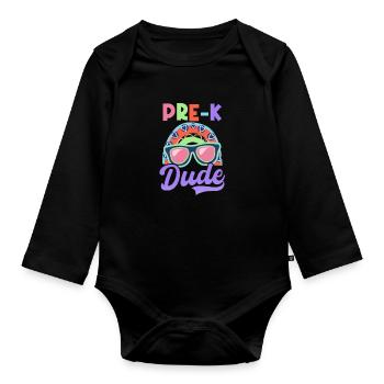 Premier jour d’école Pre-K Dude - Body Bébé bio manches longues - noir - Devant