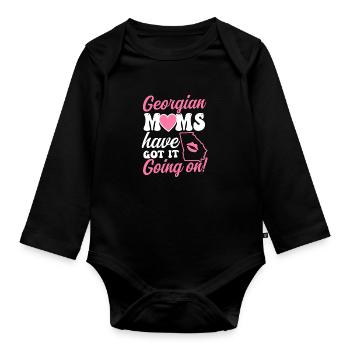 Georgia Peach Les mamans géorgiennes l’ont sur - Body Bébé bio manches longues - noir - Devant