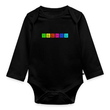 Techno - Body Bébé bio manches longues - noir - Devant