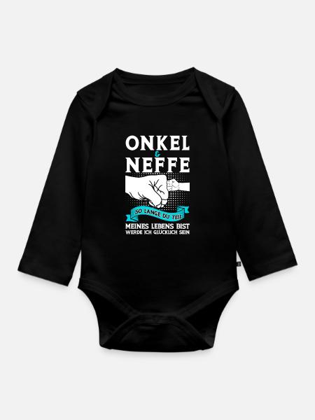 Onkel Neffe Onkels Geschenk - Baby Bio-Langarm-Body - Schwarz