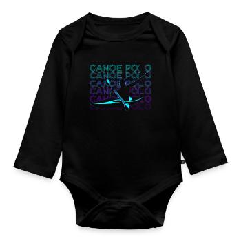 Canoë Polo Canoë Canoë Cadeau Rétro - Body Bébé bio manches longues - noir - Devant