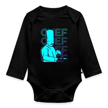 Chef Cooking Retro Cadeau - Body Bébé bio manches longues - noir - Devant