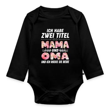 Beste Oma Mama Muttertag - Baby Bio-Langarm-Body - Schwarz - Vorne