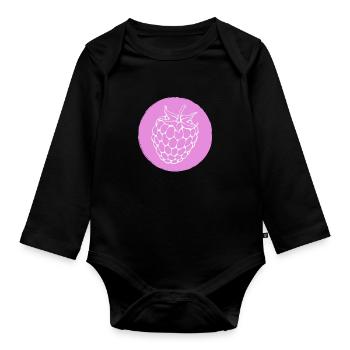 Himbeere Brombeere - Baby Bio-Langarm-Body - Schwarz - Vorne