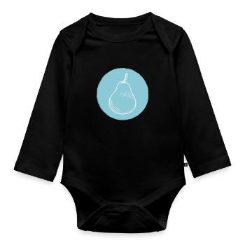 Poire - Body Bébé bio manches longues - noir - Devant