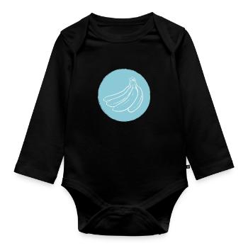 Banana - Organic Longsleeve Baby Bodysuit - black - Front