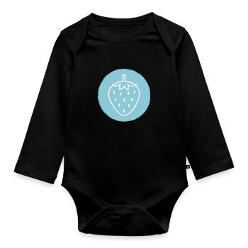 Erdbeere - Baby Bio-Langarm-Body - Schwarz - Vorne