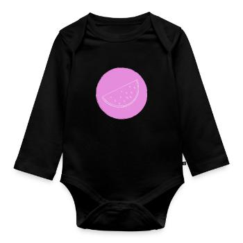 Pastèque - Body Bébé bio manches longues - noir - Devant