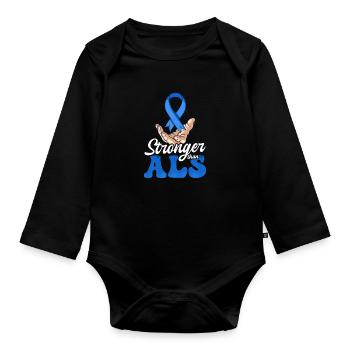 ALS Bekanntheiten stärker als ALS - Baby Bio-Langarm-Body - Schwarz - Vorne