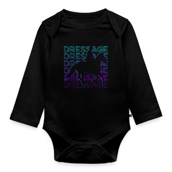 Dressur Retro Geschenk - Baby Bio-Langarm-Body - Schwarz - Vorne