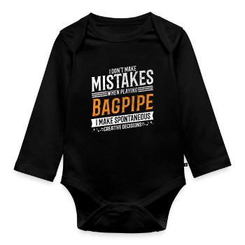 Bagpipes Music lovers Bagpipers - Organic Longsleeve Baby Bodysuit - black - Front