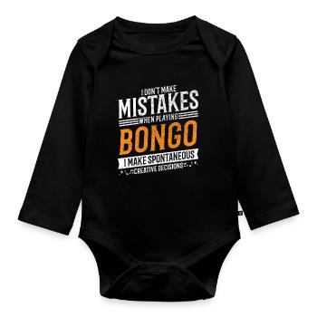 Bongo Musikliebhaber Kreativer Bongospieler - Baby Bio-Langarm-Body - Schwarz - Vorne