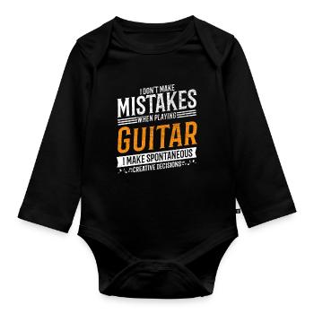 Guitar Music Lovers Creative Guitarist - Organic Longsleeve Baby Bodysuit - black - Front