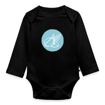 Coffee Coffee Bean - Organic Longsleeve Baby Bodysuit - black - Front