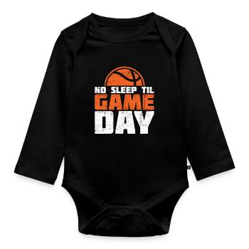 Basketballtrainer Basketball Trainer Coach - Baby Bio-Langarm-Body - Schwarz - Vorne