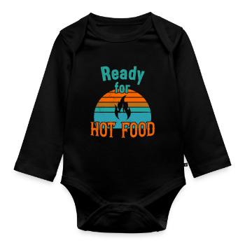 Ready for Hot Food / Scharfes Essen - Organic Longsleeve Baby Bodysuit - black - Front