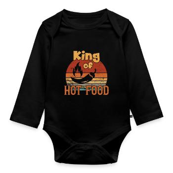 King of Hot Food / Scharfes Essen - Organic Longsleeve Baby Bodysuit - black - Front