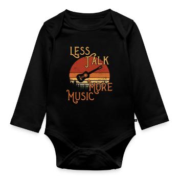 Less Talk - Plus de musique / Guitare - Body Bébé bio manches longues - noir - Devant