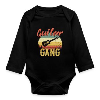Guitar Gang / Gitarre - Organic Longsleeve Baby Bodysuit - black - Front