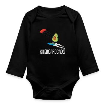 Kitesurf Kiteboard Kite Kite Kiten - Body Bébé bio manches longues - noir - Devant