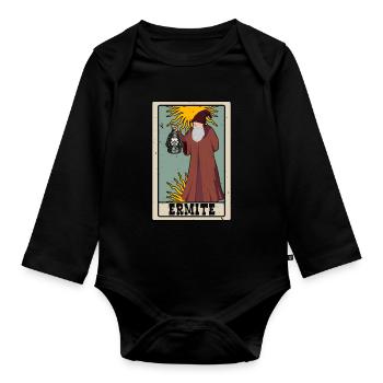Ermite Tarot Card Shaman Fortune Telling - Organic Longsleeve Baby Bodysuit - black - Front