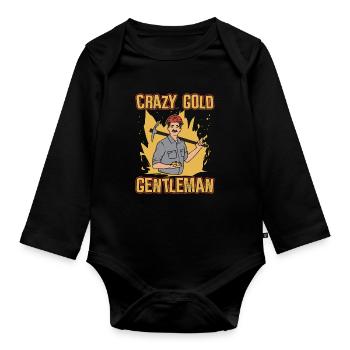 Gold Mining Gold Mine - Organic Longsleeve Baby Bodysuit - black - Front
