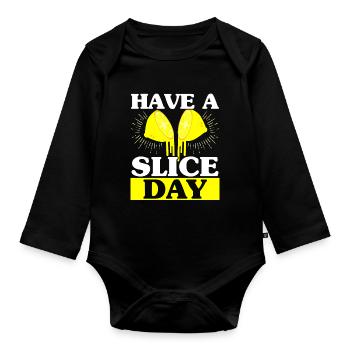 Have A Slice Day lemonade stand Lemon Lover Fruit - Organic Longsleeve Baby Bodysuit - black - Front