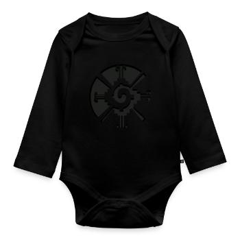 Hunab Ku Ometeotl Azteken Yucatec Maya Maya Inka - Baby Bio-Langarm-Body - Schwarz - Vorne