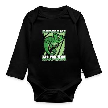 Chameleon Chamäleon - Baby Bio-Langarm-Body - Schwarz - Vorne