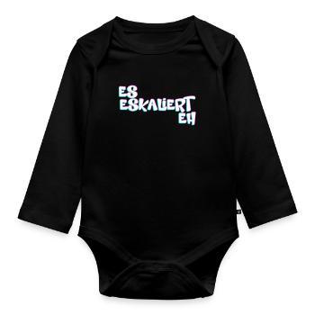 Es Eskaliert Eh Techno Rave - Baby Bio-Langarm-Body - Schwarz - Vorne