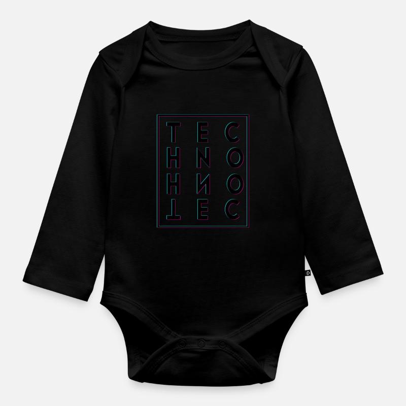 Techno - Body Bébé bio manches longues - noir